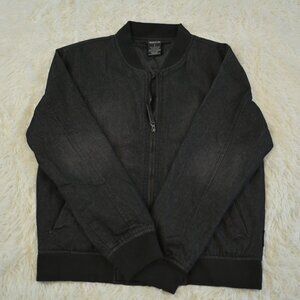 Ring of Fire Black Men's/Teen Denim Lightweight Zip Up Jacket Size L